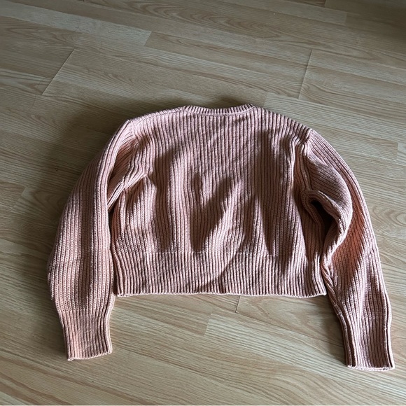 Zara Light Pink Chunky Cropped Sweater Medium - Picture 7 of 7